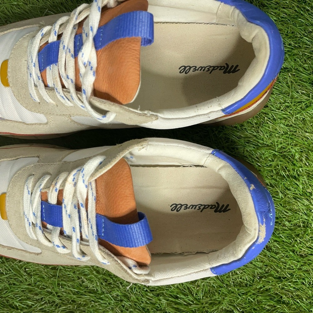 Madewell Kickoff Trainer Sneakers Suede Canvas Colorblock Womens Sz 10 platform - Picture 10 of 13